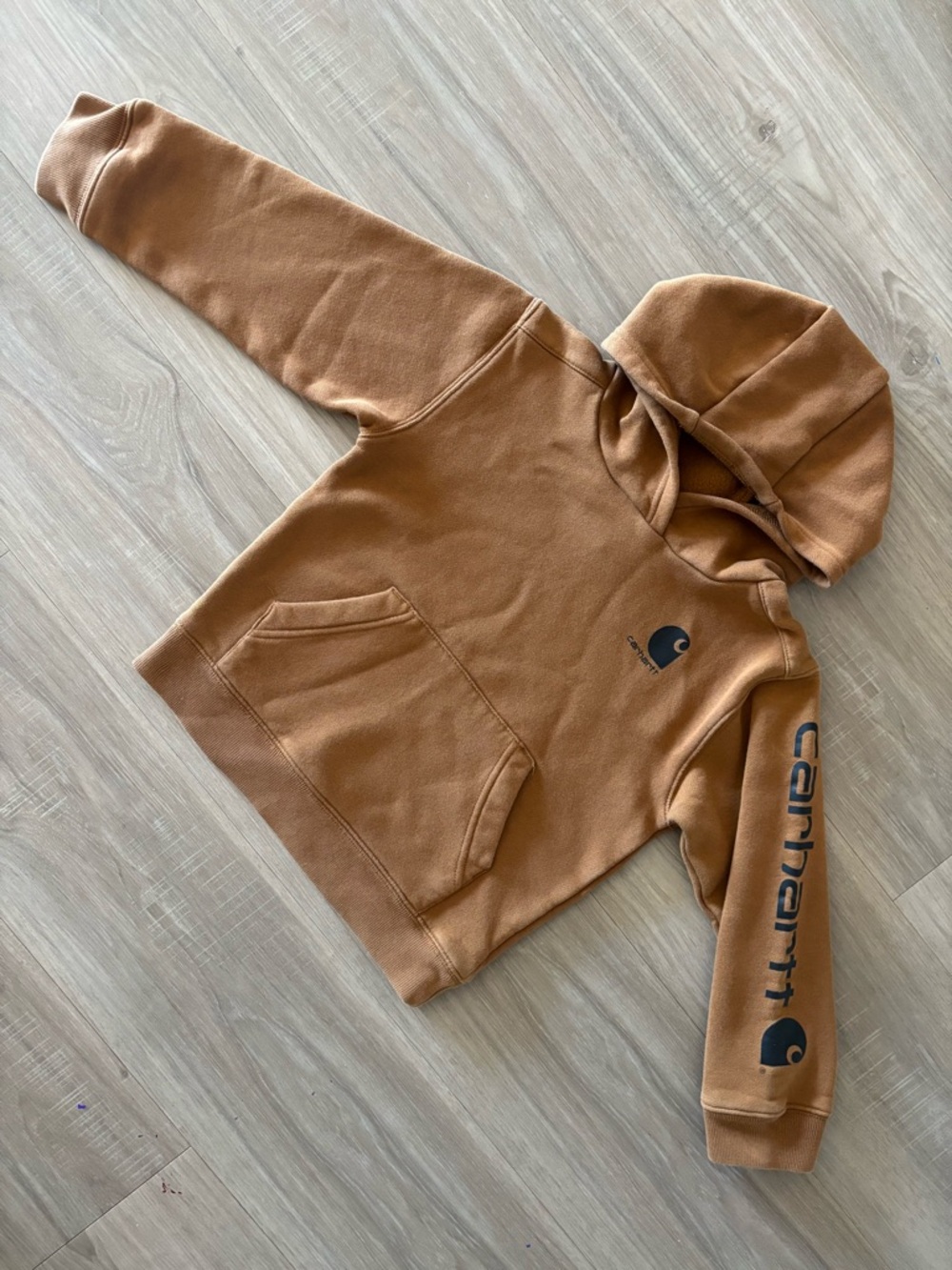 Carhartt Kids' Brown Hooded Sweatshirt - Rugged Comfort 5T vguc